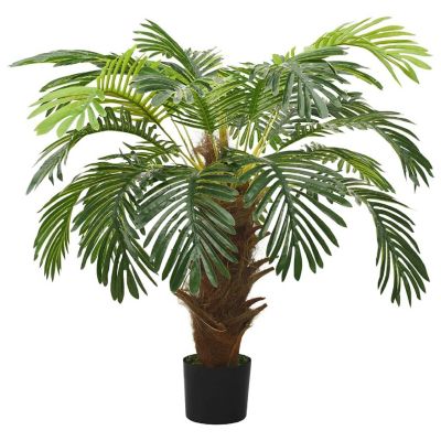 vidaXL Artificial Cycas Palm with Pot 35.4" Green Image 1