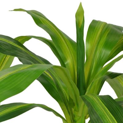 vidaXL Artificial Dracaena Plant with Pot 39.4" Green Image 2