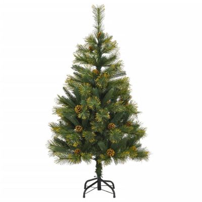 vidaXL Artificial Hinged Christmas Tree with Cones 59.1" Image 1