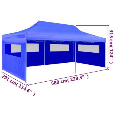 vidaXL Blue Foldable Pop-up Party Tent 9.8'x19.7' Image 3
