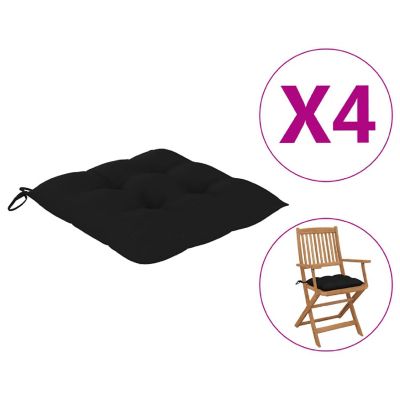 vidaXL Chair Cushions 4 pcs Black 15.7"x15.7"x2.8" Oxford Fabric Image 1