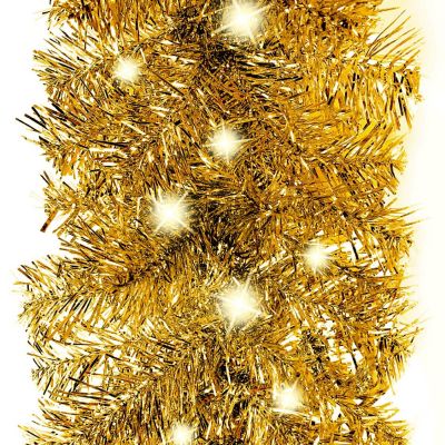 vidaXL Christmas Garland with LED Lights 16 ft Gold Image 3