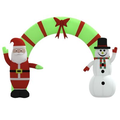 vidaXL Christmas Inflatable Santa & Snowman Arch Gate LED 106.3" Image 3
