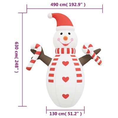 vidaXL Christmas Inflatable Snowman with LEDs 248" Image 3