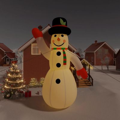 vidaXL Christmas Inflatable Snowman with LEDs 316.9" Image 1