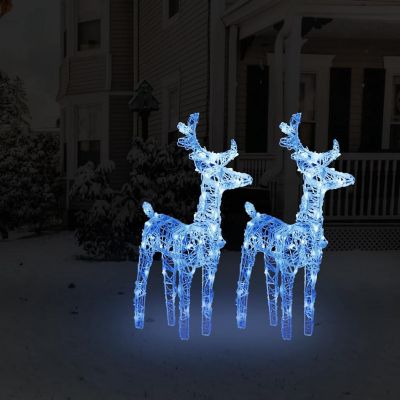vidaXL Christmas Reindeers 2 pcs Blue 80 LEDs Acrylic Image 1
