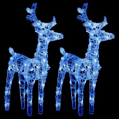 vidaXL Christmas Reindeers 2 pcs Blue 80 LEDs Acrylic Image 2