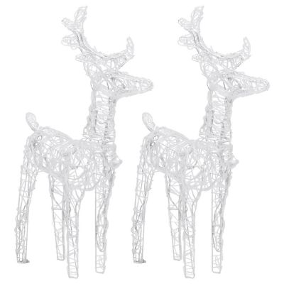 vidaXL Christmas Reindeers 2 pcs Cold White 80 LEDs Acrylic Image 1