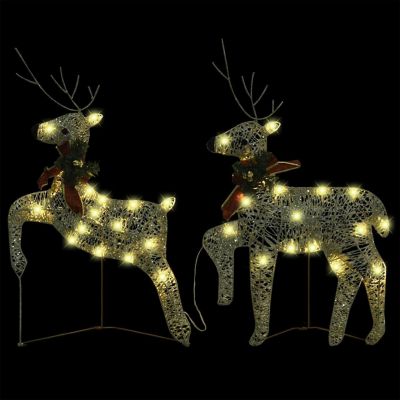 vidaXL Christmas Reindeers 2 pcs Gold 40 LEDs Image 3