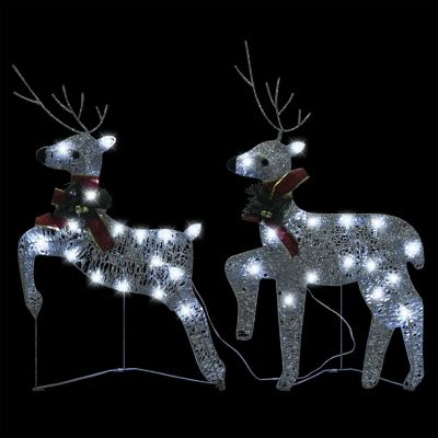 vidaXL Christmas Reindeers 2 pcs Silver 40 LEDs Image 2
