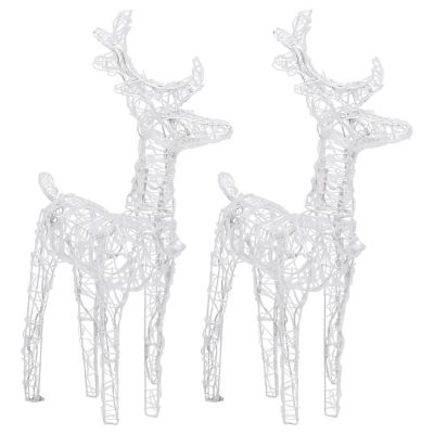 vidaXL Christmas Reindeers 2 pcs Warm White 80 LEDs Acrylic Image 3