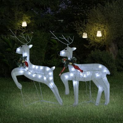 vidaXL Christmas Reindeers 2 pcs White 40 LEDs Image 1