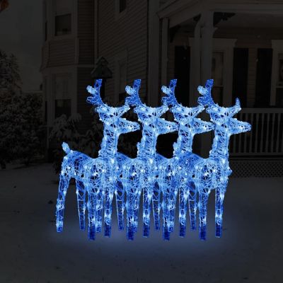 vidaXL Christmas Reindeers 4 pcs Blue 160 LEDs Acrylic Image 1
