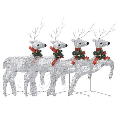vidaXL Christmas Reindeers 4 pcs Silver 80 LEDs Image 1