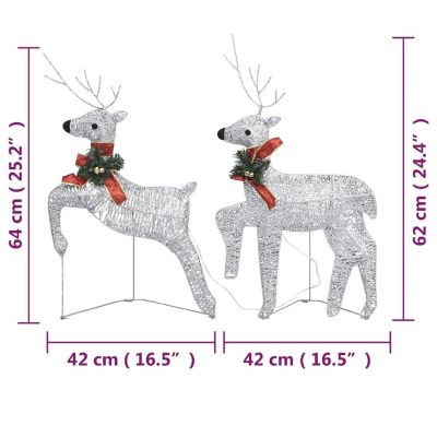 vidaXL Christmas Reindeers 4 pcs Silver 80 LEDs Image 3
