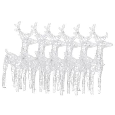 vidaXL Christmas Reindeers 6 pcs Blue 240 LEDs Acrylic Image 1