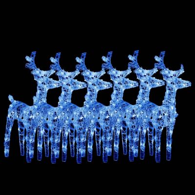 vidaXL Christmas Reindeers 6 pcs Blue 240 LEDs Acrylic Image 2