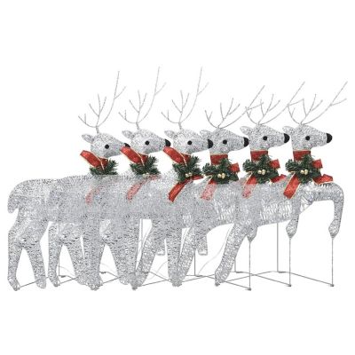 vidaXL Christmas Reindeers 6 pcs Silver 120 LEDs Image 1