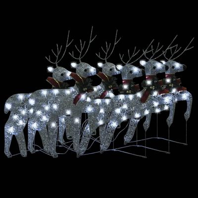 vidaXL Christmas Reindeers 6 pcs Silver 120 LEDs Image 3