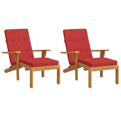 vidaXL Deck Chair Cushions 2 pcs Red Oxford Fabric Image 3