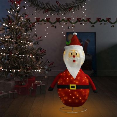 vidaXL Decorative Christmas Santa Claus Figure LED Luxury Fabric 4 ft Image 3