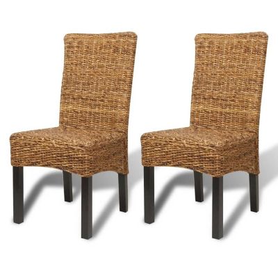 vidaXL Dining Chairs 2 pcs Abaca and Solid Mango Wood Image 1