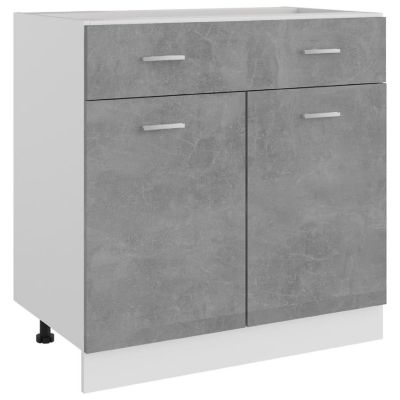 vidaXL Drawer Bottom Cabinet Concrete Gray 31.5"x18.1"x32.1" Engineered Wood Image 1