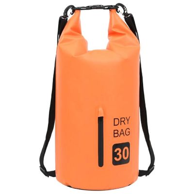 vidaXL Dry Bag with Zipper Orange 7.9 gal PVC Image 2