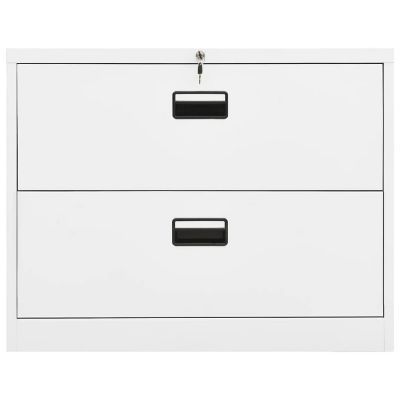 vidaXL Filing Cabinet White 35.4"x18.1"x28.5" Steel Image 2