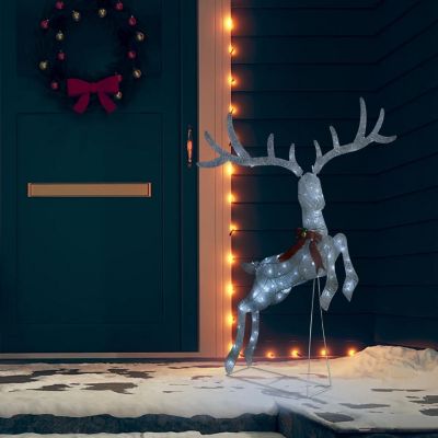 vidaXL Flying Reindeer Christmas Decoration 120 LEDs White Cold White Image 2