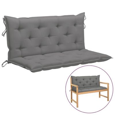 vidaXL Garden Bench Cushions 2pcs Gray 47.2"x19.7"x2.8" Oxford Fabric Image 1