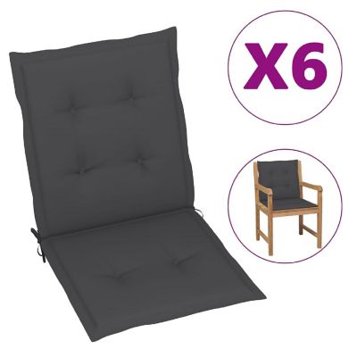 vidaXL Garden Lowback Chair Cushions 6 pcs Anthracite 39.4"x19.7"x1.2" Oxford Fabric Image 1