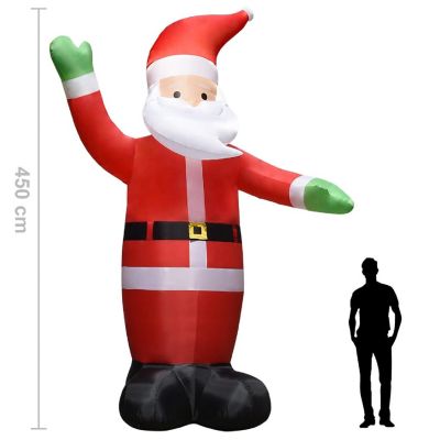 vidaXL Inflatable Santa Claus with LEDs Christmas Decoration IP44 14.8' Image 3