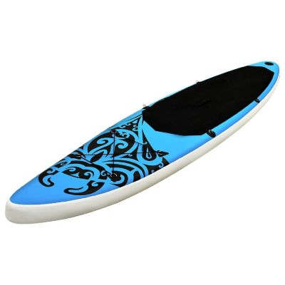 vidaXL Inflatable Stand Up Paddleboard Set 144.1"x29.9"x5.9" Blue Image 2