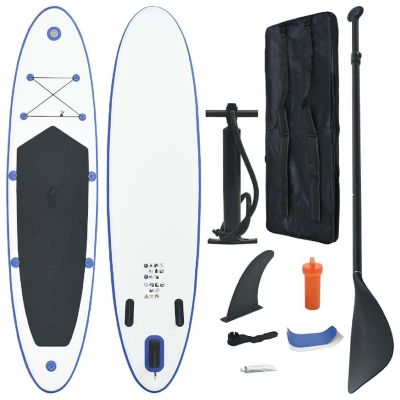 vidaXL Inflatable Stand Up Paddleboard Set Blue and White Image 1
