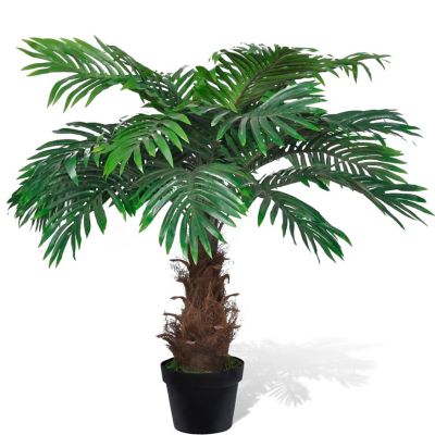 vidaXL Lifelike Artificial Cycas Palm Tree with Pot 31" Image 1