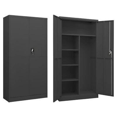 vidaXL Locker Cabinet Anthracite 35.4"x15.7"x70.9" Steel Image 1