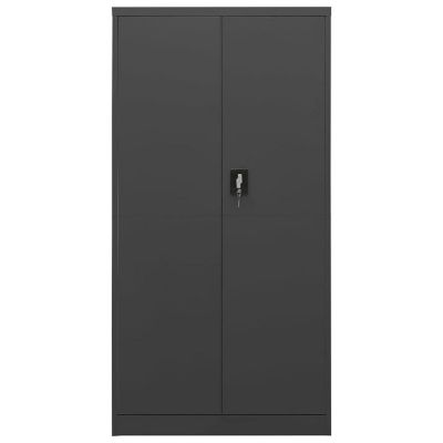 vidaXL Locker Cabinet Anthracite 35.4"x15.7"x70.9" Steel Image 2