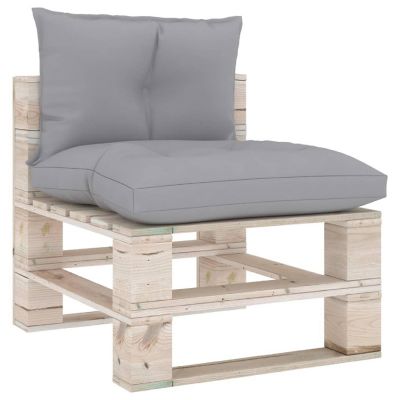vidaXL Pallet Sofa Cushions 2 pcs Gray Fabric cushion Image 1
