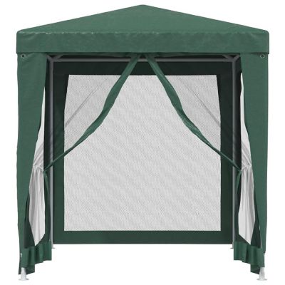 vidaXL Party Tent with 4 Mesh Sidewalls Green 6.6'x6.6' HDPE Image 3