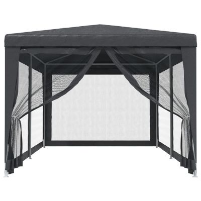 vidaXL Party Tent with 6 Mesh Sidewalls Anthracite 9.8'x19.7' HDPE Image 3