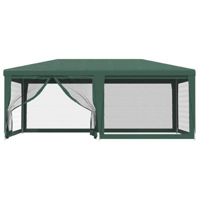 vidaXL Party Tent with 6 Mesh Sidewalls Green 19.7'x13.1' HDPE Image 3