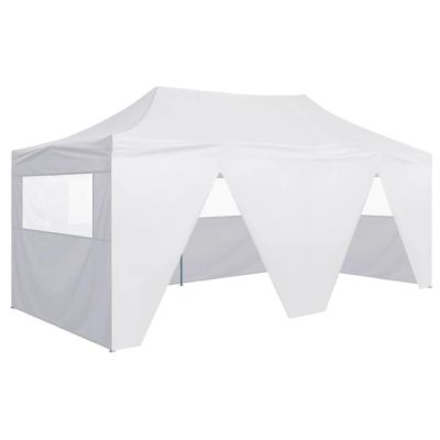 vidaXL Professional Folding Party Tent with 4 Sidewalls 9.8'x19.7' Steel White Image 1
