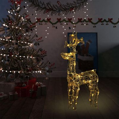 vidaXL Reindeer Christmas Decoration 90 LEDs 23.6"x6.3"x39.4" Acrylic lighted acrylic reindeers Image 1