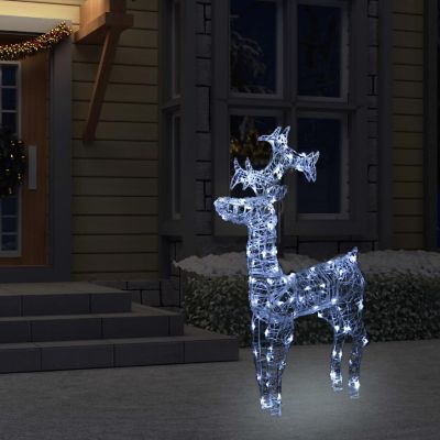 vidaXL Reindeer Christmas Decoration 90 LEDs 23.6"x6.3"x39.4" Acrylic lighted acrylic reindeer Image 1