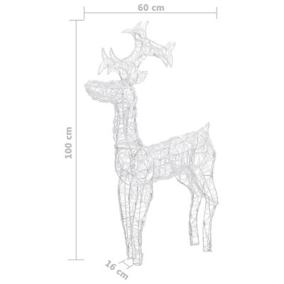 vidaXL Reindeer Christmas Decoration 90 LEDs 23.6"x6.3"x39.4" Acrylic lighted acrylic reindeer Image 3