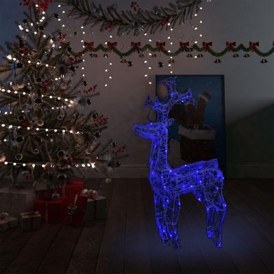 vidaXL Reindeer Christmas Decoration 90 LEDs 23.6"x6.3"x39.4" Acrylic Image 1
