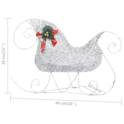 vidaXL Silver Reindeer & Sleigh Christmas Decoration with 100pc LED Lights Image 3