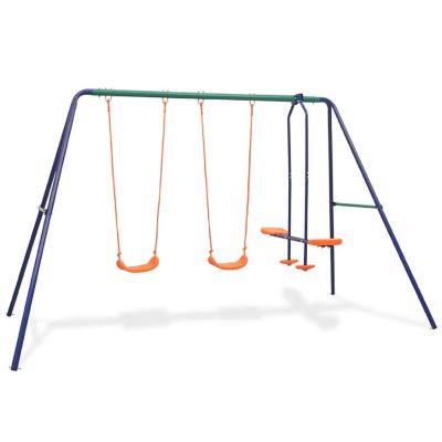 vidaXL Swing Set with 4 Seats Orange Image 1