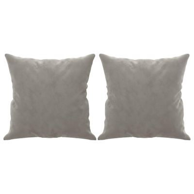 vidaXL Throw Pillows 2 pcs Light Gray 15.7"x15.7" Velvet Image 1